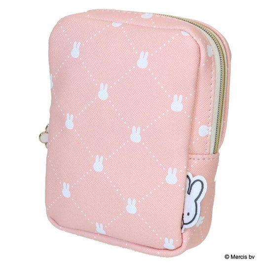 ミッフィー コスメポーチ 縦型スクエアポーチ QUILTING PRINT ピンク ディックブルーナ エフエービージャパン