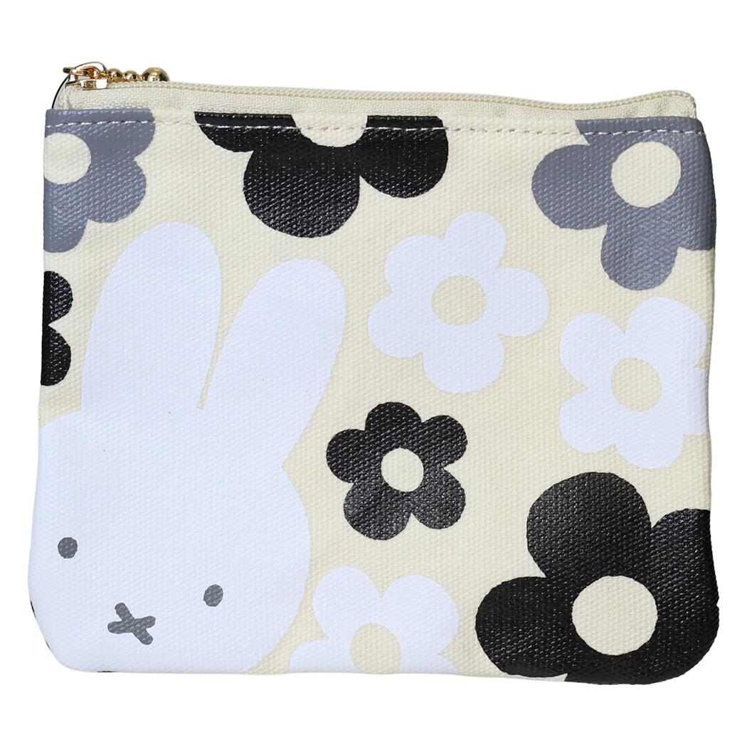 miffy 小物入れ BIG FLOWER ミニフラットポーチ アイボリー ディックブルーナ エフエービージャパン