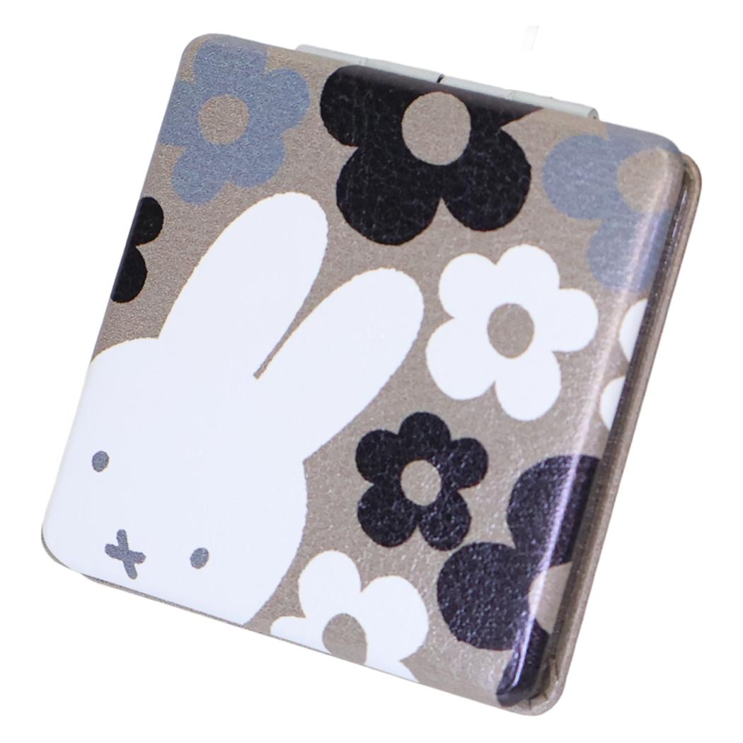 miffy 鏡 BIG FLOWER コンパクトミラー グレー ディックブルーナ エフエービージャパン