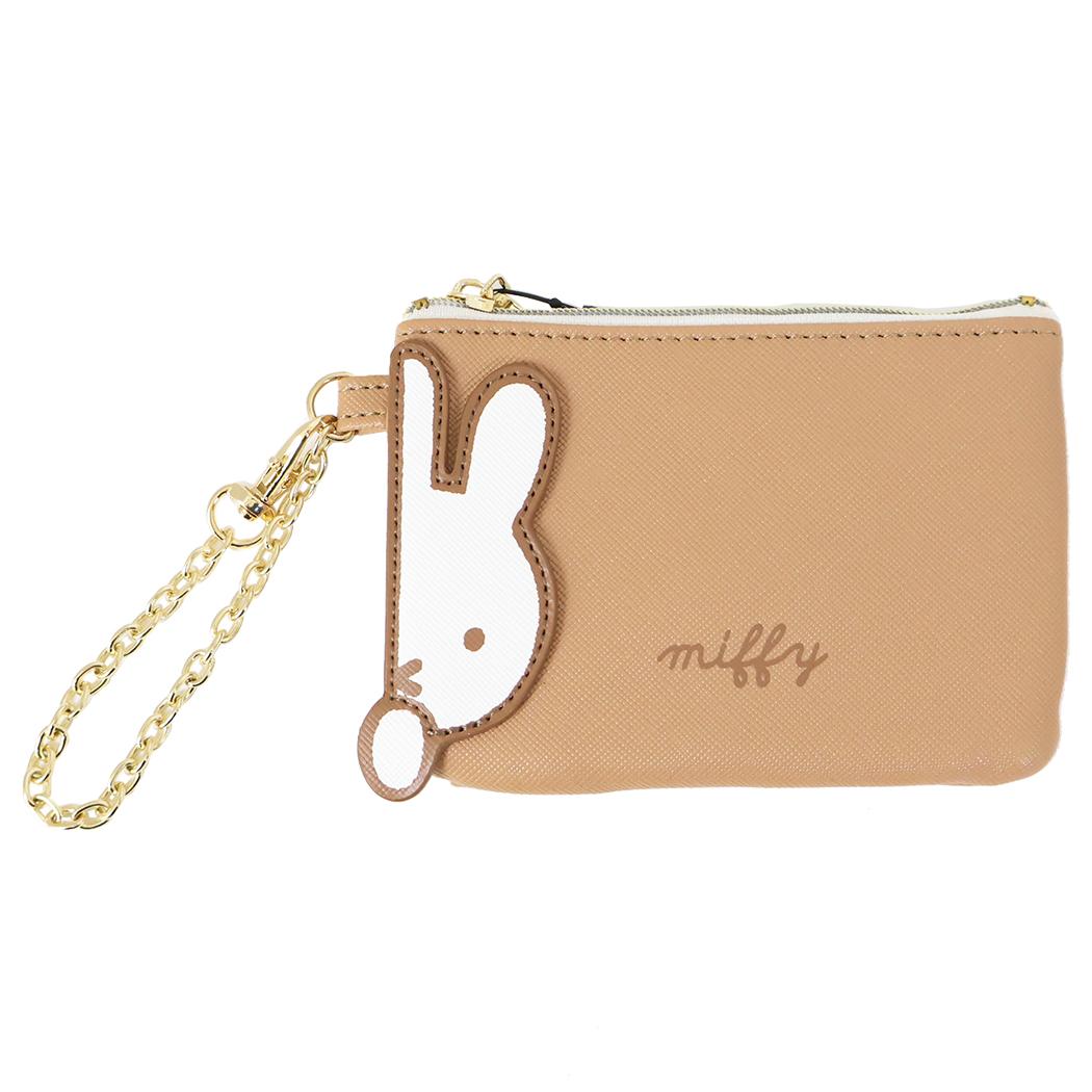 miffy マルチケース OVER APPLIQUE コイン ＆ パスケース ブラウン ディックブルーナ エフエービージャパン