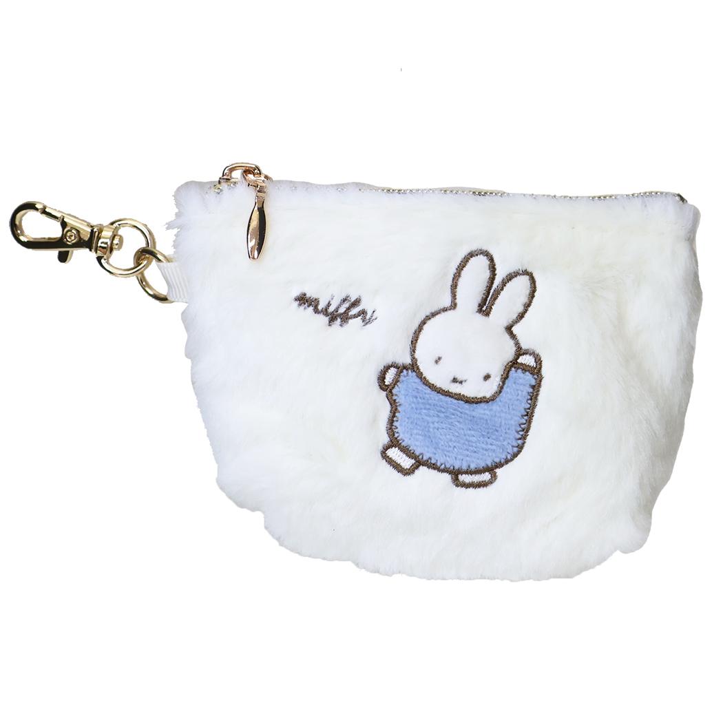 miffy 小物入れ LONG PILE マイクロミニ 台形ポーチ ブルー ディックブルーナ エフエービージャパン