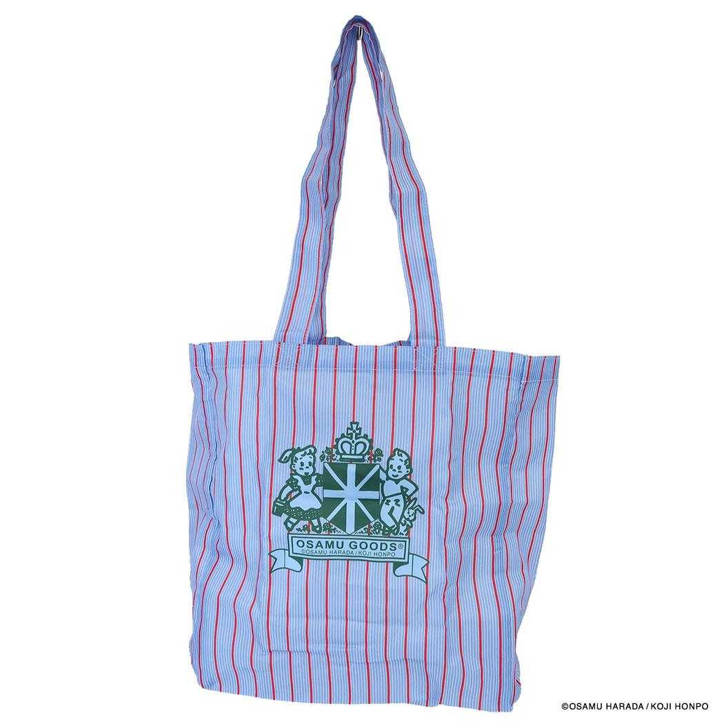 オサムグッズ エコバッグ ショッピングバッグ STRIPE CROWN ブルー Osamu Goods エフエービージャパン