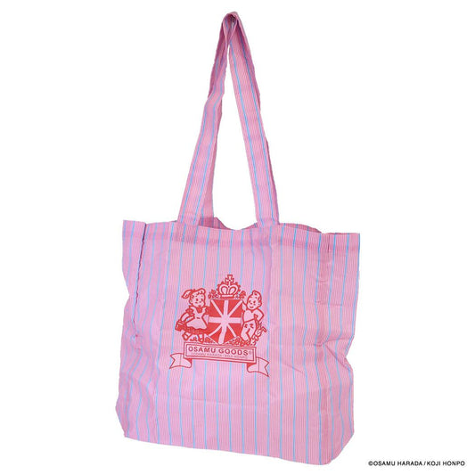 オサムグッズ エコバッグ ショッピングバッグ STRIPE CROWN ピンク Osamu Goods エフエービージャパン