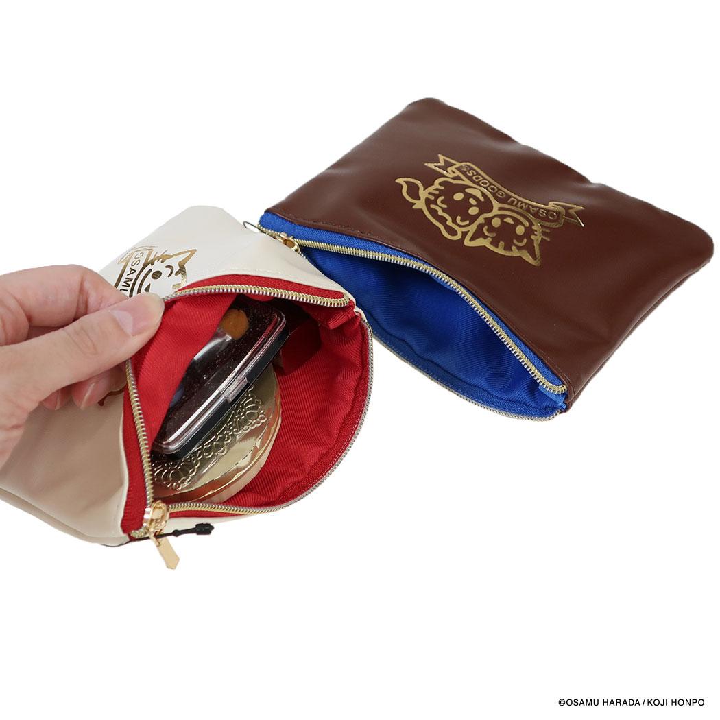 オサムグッズ ミニポーチ ミニフラットポーチ J＆C FOIL ブラウン Osamu Goods エフエービージャパン
