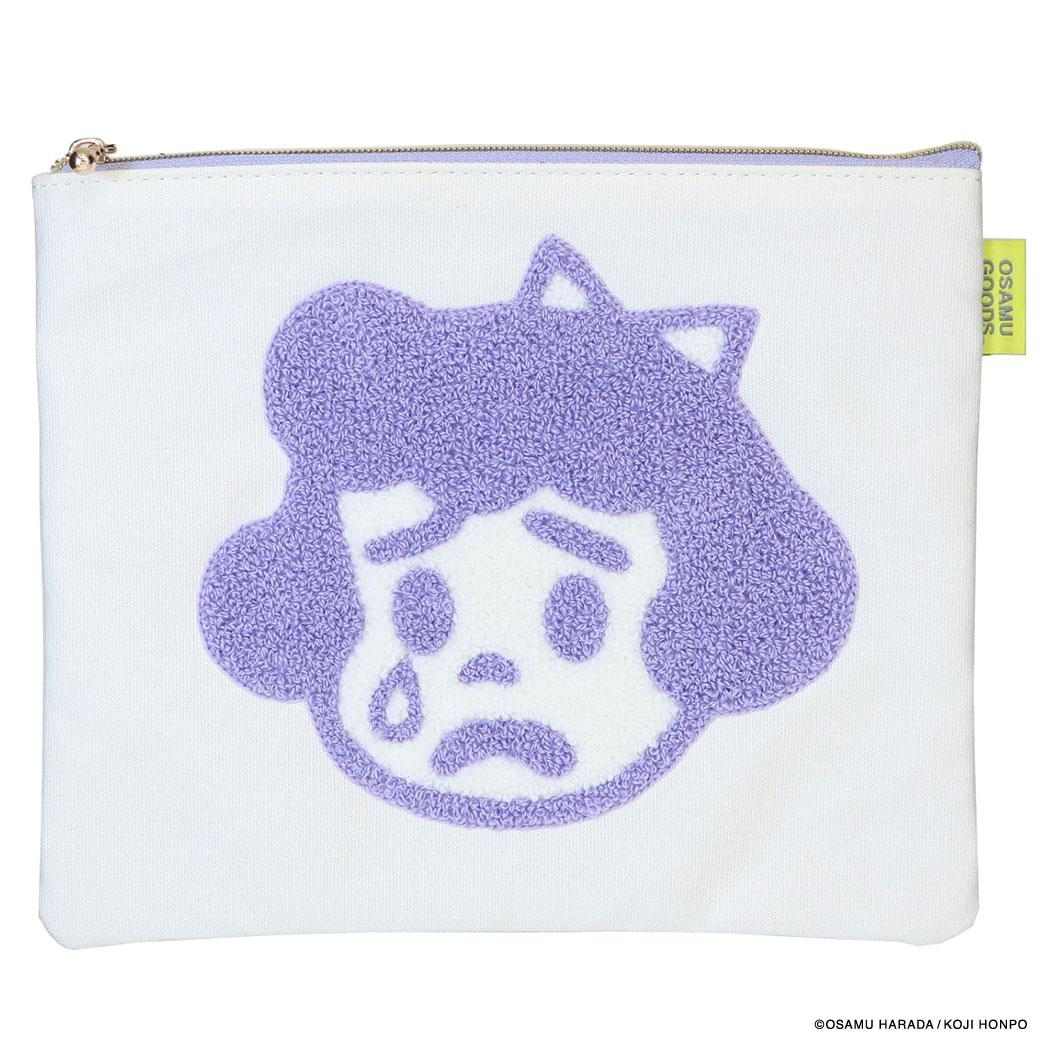オサムグッズ コスメポーチ フラットポーチ CANVAS SAGARA パープル Osamu Goods エフエービージャパン