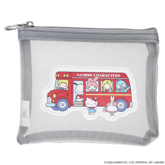 サンリオキャラクターズ 平ポーチ メッシュポーチ バス Sanrio エフエービージャパン SANRIO CHARACTERS BASIC 小物入れ かわいい キャラクター グッズ メール便可 シネマコレクション