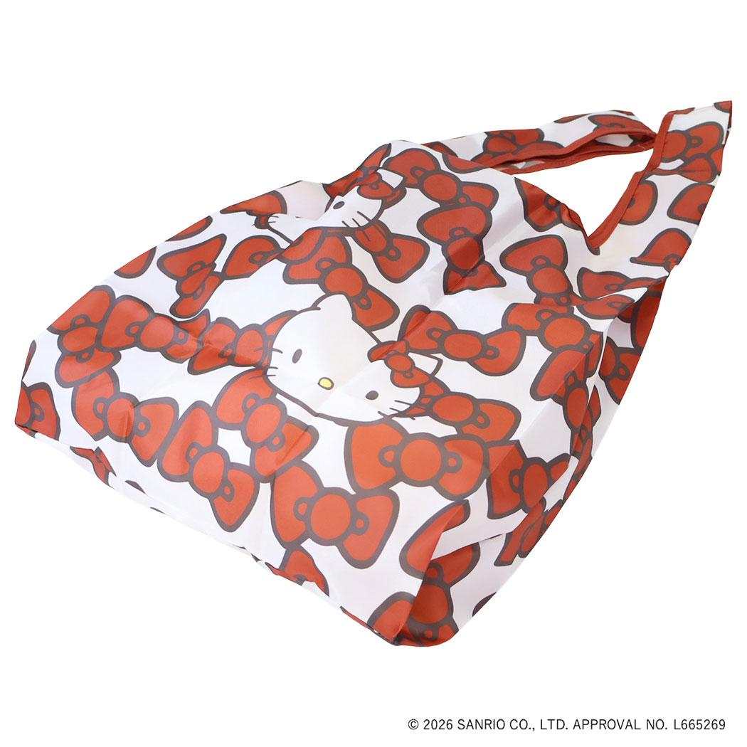 ハローキティ エコバッグ ショッピングバッグ Sサイズ HELLO KITTY RIBBON レッド サンリオ エフエービージャパン