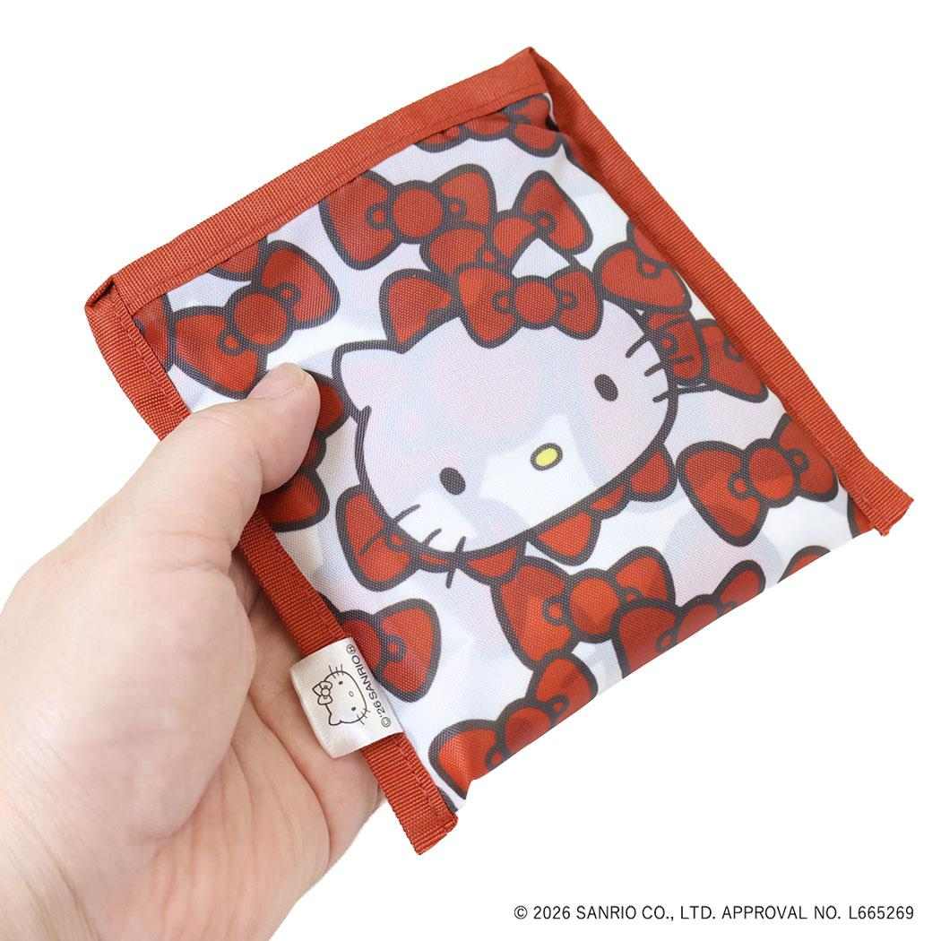 ハローキティ エコバッグ ショッピングバッグ Sサイズ HELLO KITTY RIBBON レッド サンリオ エフエービージャパン