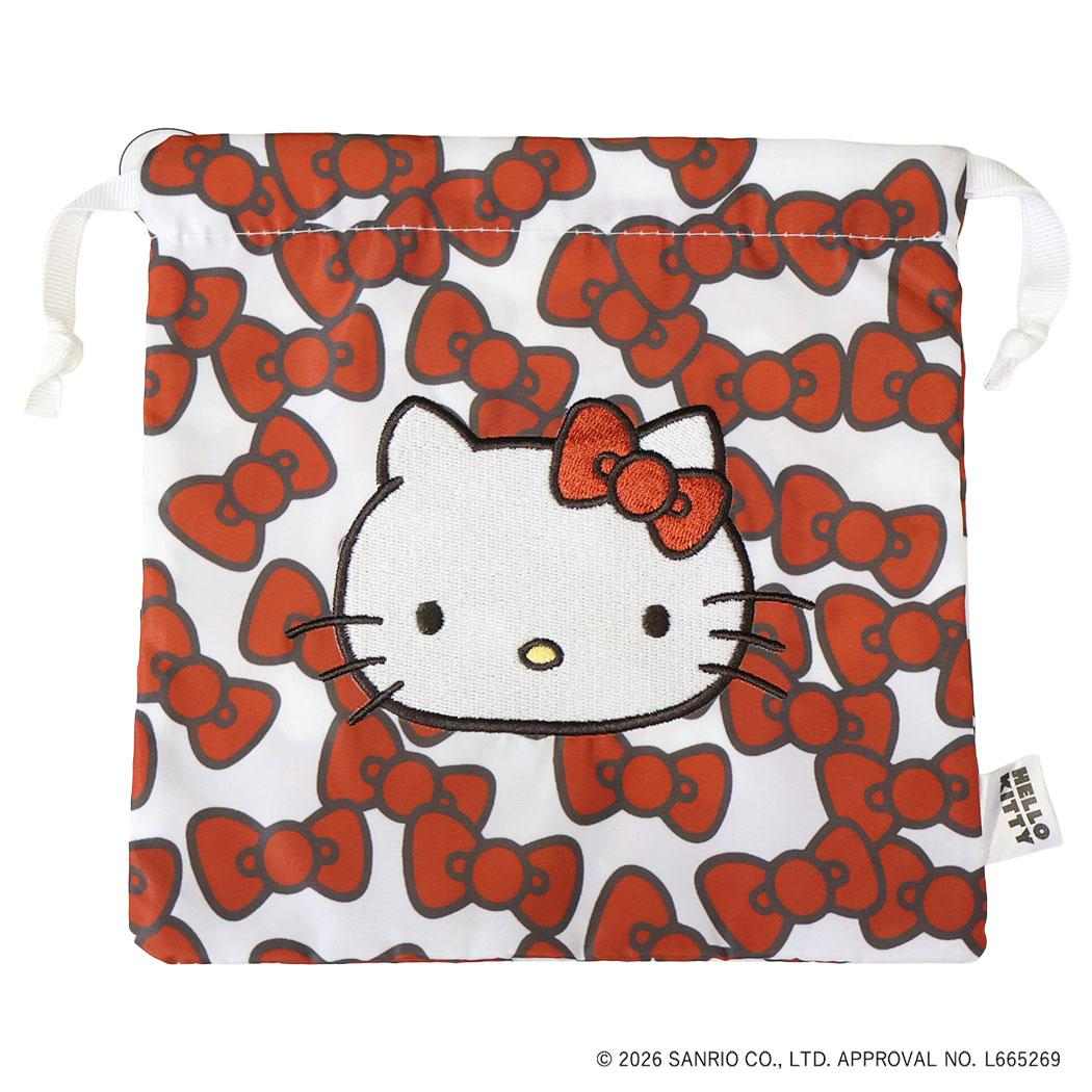 ハローキティ 巾着袋 巾着 HELLO KITTY RIBBON レッド サンリオ エフエービージャパン
