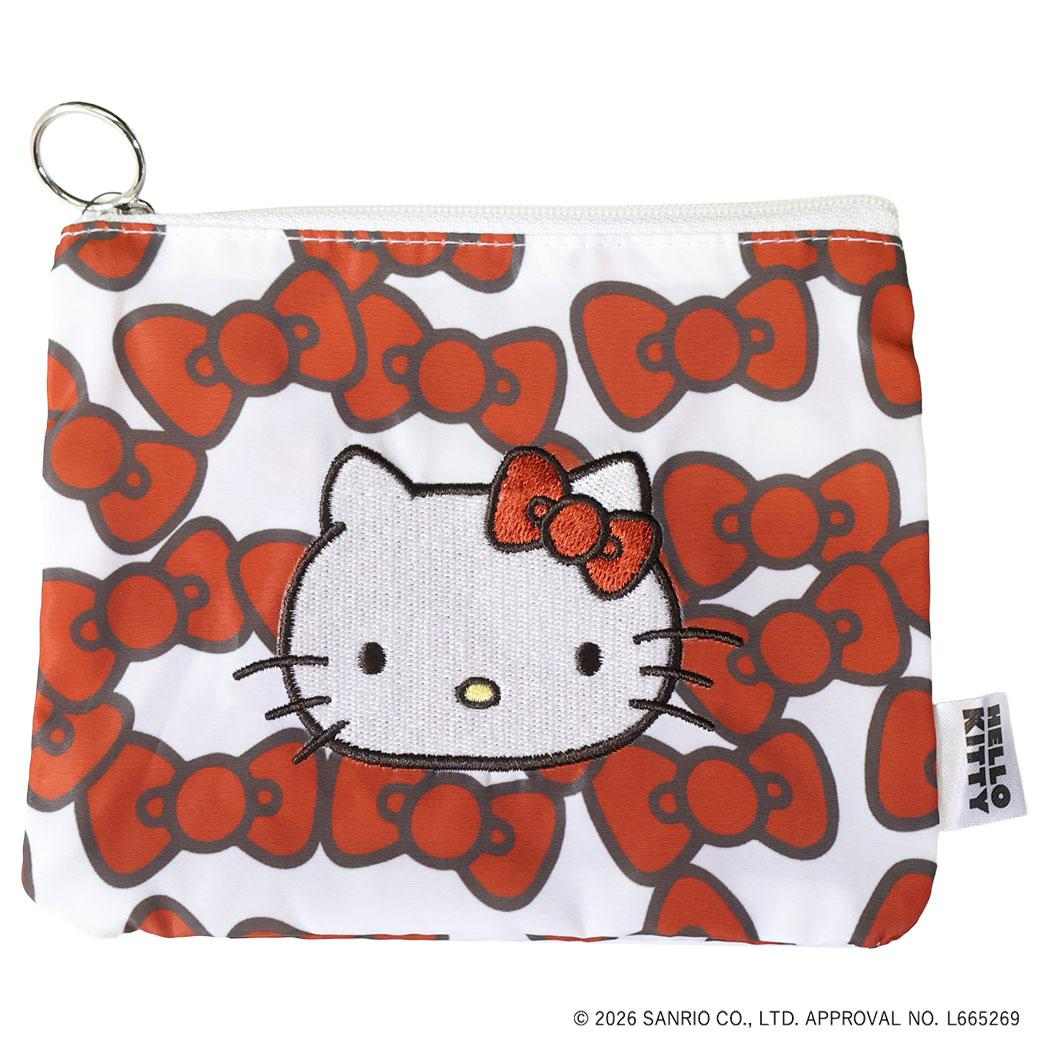 ハローキティ ミニポーチ ミニフラットポーチ HELLO KITTY RIBBON レッド サンリオ エフエービージャパン