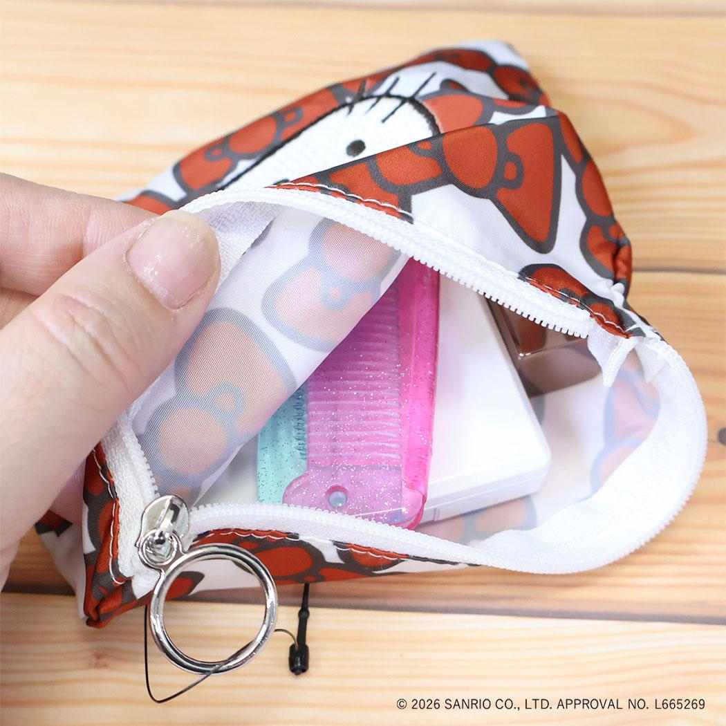ハローキティ ミニポーチ ミニフラットポーチ HELLO KITTY RIBBON レッド サンリオ エフエービージャパン