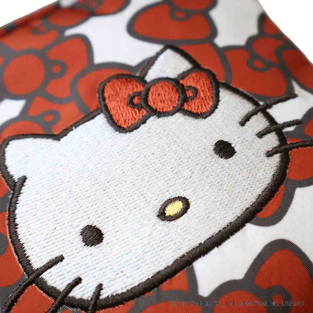 ハローキティ コスメポーチ スクエアポーチ HELLO KITTY RIBBON レッド サンリオ エフエービージャパン