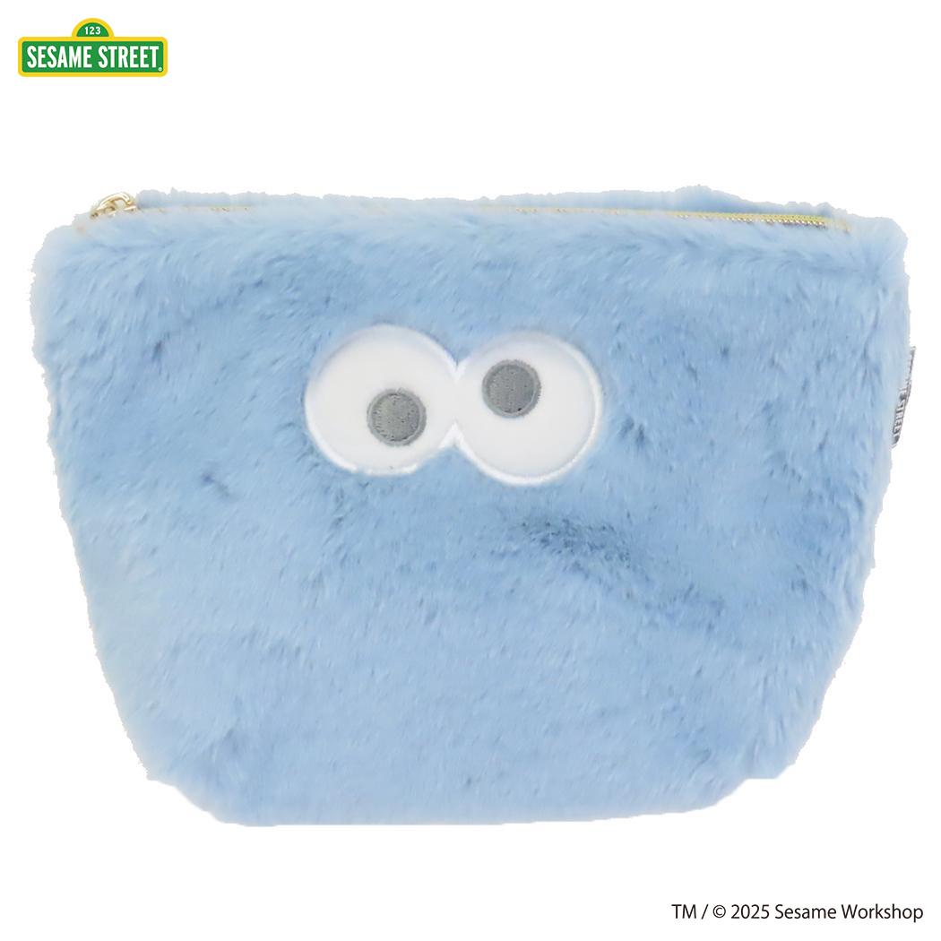 台形ポーチ コスメポーチ セサミストリート SESAME STREET FACE FUR クッキーモンスター エフエービージャパン 小物入れ ギフト雑貨