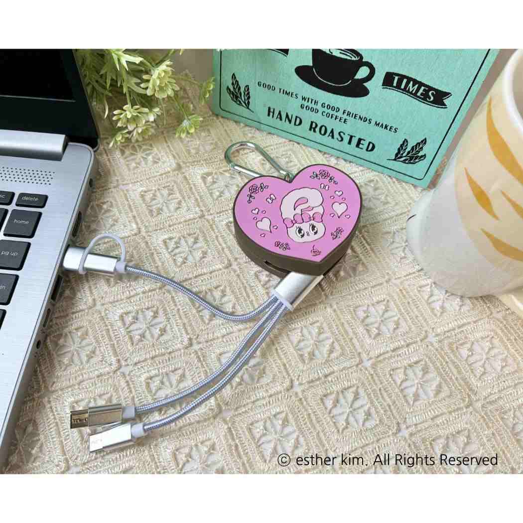 エスターバニー 充電コード チャージングケーブル PI ピンク Esther Bunny フィールドワーク