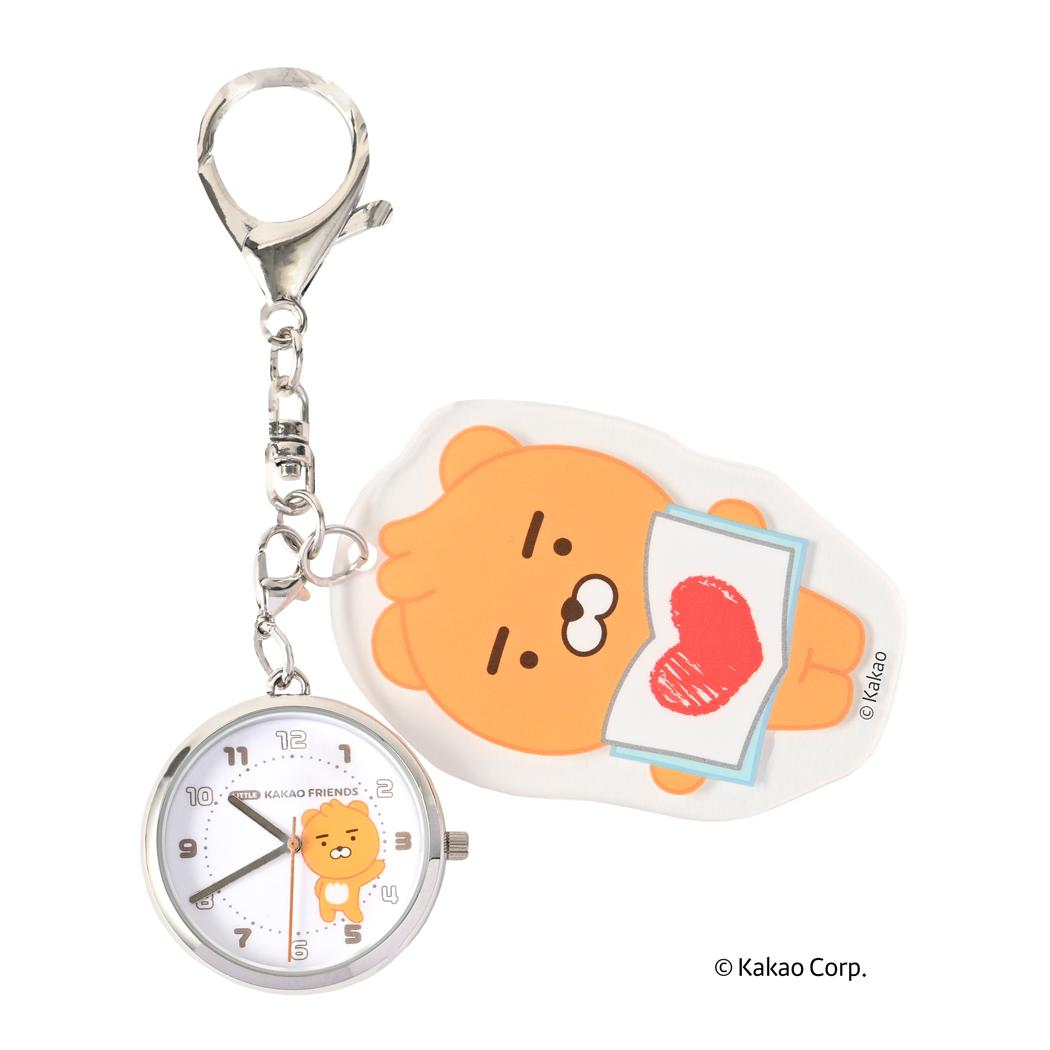 カカオフレンズ キーホルダー時計 アクリルKCウォッチY BOOK KAKAO FRIENDS フィールドワーク バッグチャーム キャラクター グッズ メール便可 シネマコレクション
