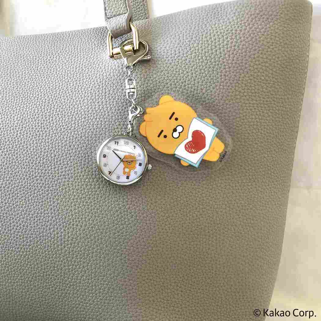 アクリルKCウォッチY キーホルダー時計 カカオフレンズ DANCE KAKAO FRIENDS フィールドワーク バッグチャーム メール便可