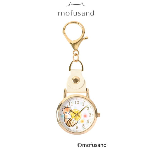 水彩ドットKCウォッチ キーホルダー時計 モフサンド WH はちにゃん mofusand フィールドワーク プレゼント バッグチャーム かわいい メール便可