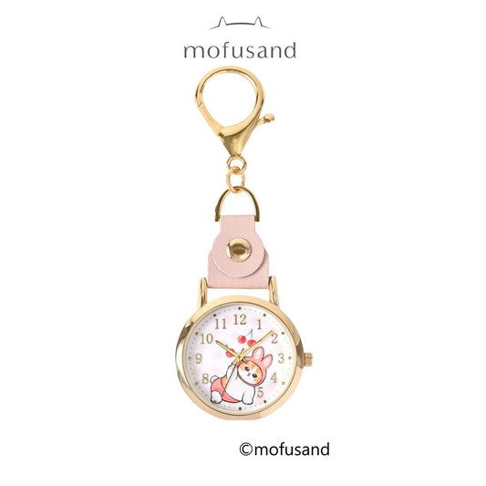 水彩ドットKCウォッチ キーホルダー時計 モフサンド PI うさにゃん mofusand フィールドワーク プレゼント バッグチャーム かわいい メール便可
