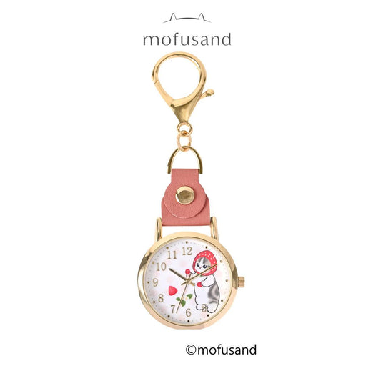 水彩ドットKCウォッチ キーホルダー時計 モフサンド RE イチゴにゃん mofusand フィールドワーク プレゼント バッグチャーム かわいい メール便可