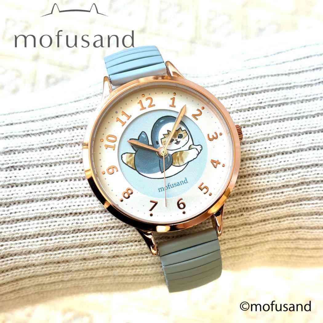 ジャバラウォッチＧ 腕時計 モフサンド BL ブルー サメにゃん mofusand フィールドワーク 女性 レディースウォッチ
