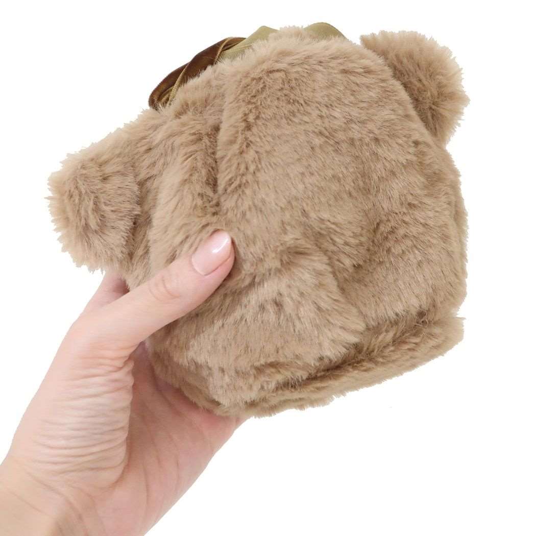 丸型巾着 巾着袋 フワクマ ブラウン フレンズヒル 小物入れ かわいい メール便可