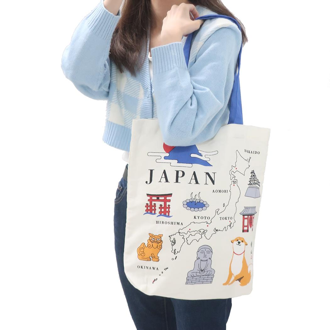 A4トート トートバッグ にほんちずしばた アイボリー フレンズヒル FRIENDSHILL カジュアルトート 手提げかばん かわいい メール便可