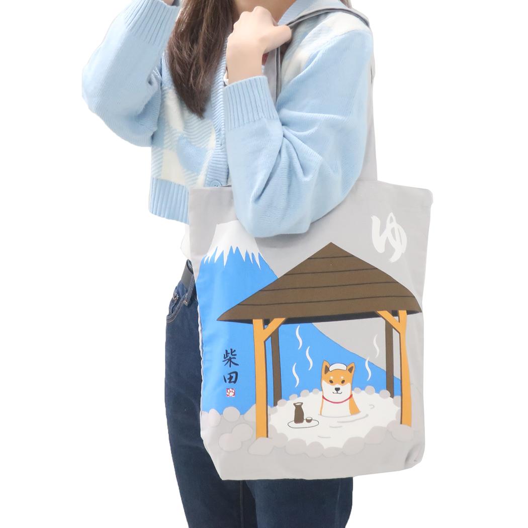 A4トート トートバッグ にほんのゆしばた グレイ フレンズヒル FRIENDSHILL カジュアルトート 手提げかばん かわいい メール便可