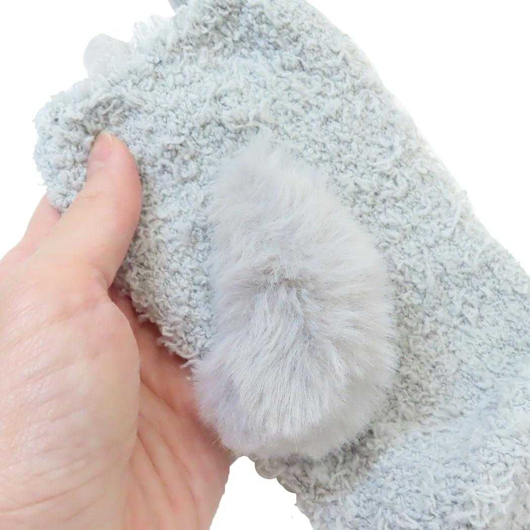 もこもこルームソックス 女性用防寒靴下 スナグルキャット グレイ フレンズヒル FRIENDSHILL ウォーマー雑貨 防寒用品