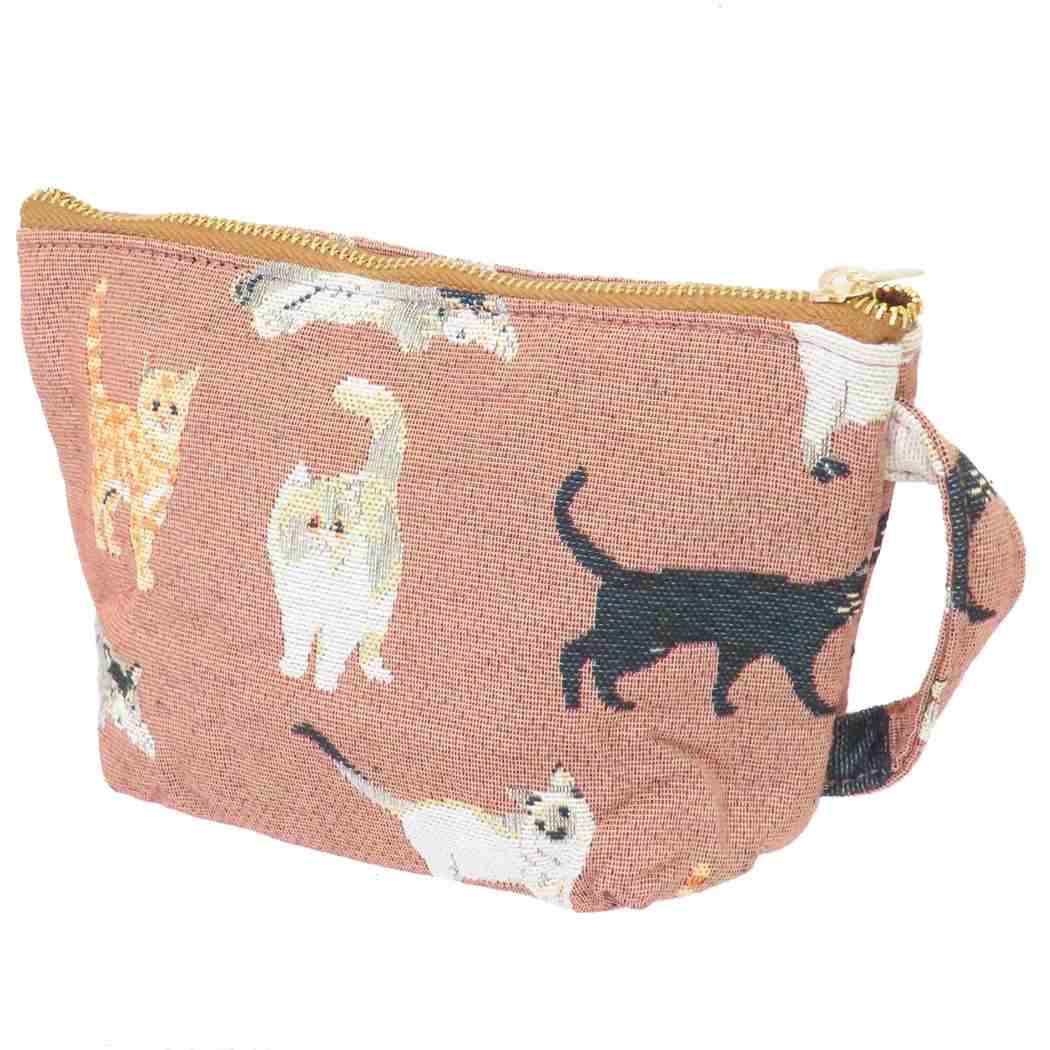 ポーチ コスメポーチ メニーキャット オレンジ ねこ フレンズヒル 化粧ポーチ 小物入れ かわいい