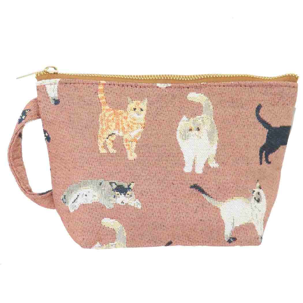 ポーチ コスメポーチ メニーキャット オレンジ ねこ フレンズヒル 化粧ポーチ 小物入れ かわいい
