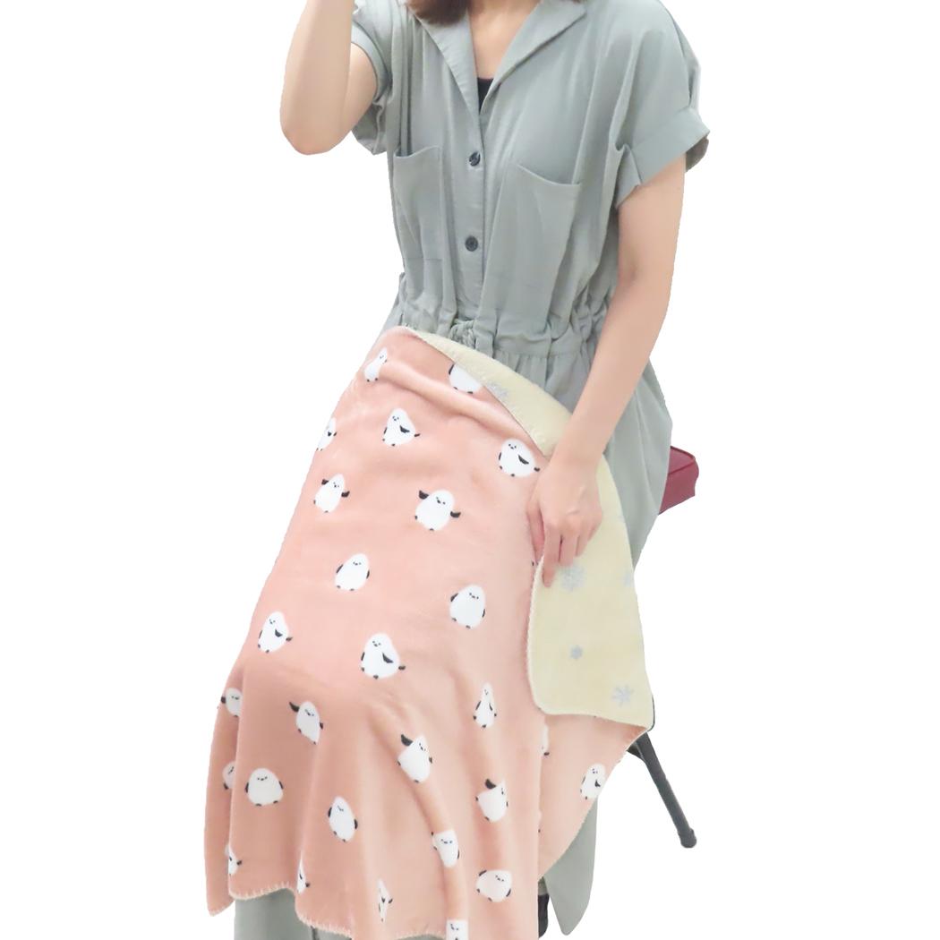 リバーシブルブランケット ひざ掛け毛布 シマスノウ ピンク フレンズヒル ウォーマー雑貨 ひざかけ 寒さ対策 防寒対策 あったか