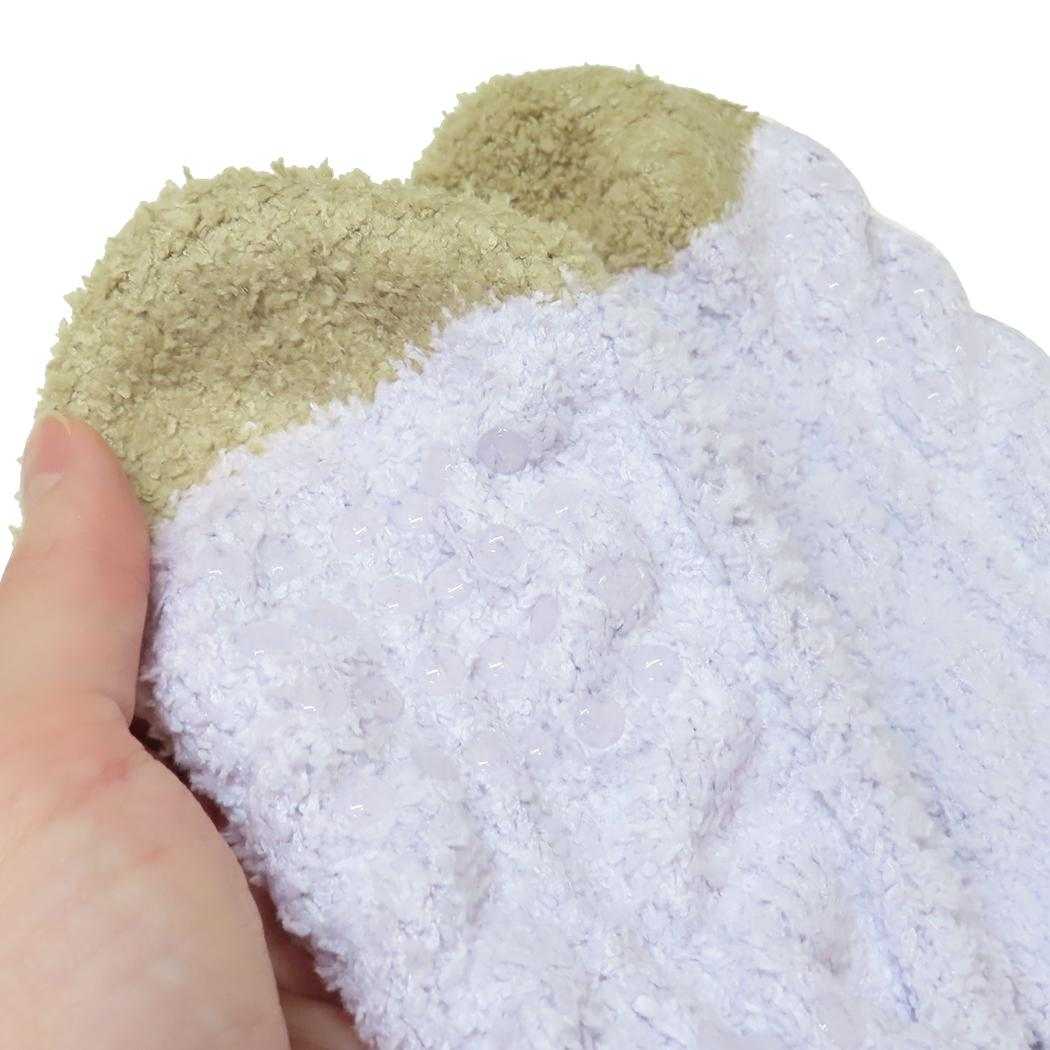 ルームソックス 女性用靴下 フェイスターチャン パープル フレンズヒル 防寒用品 ウォーマー雑貨 寒さ対策 メール便可