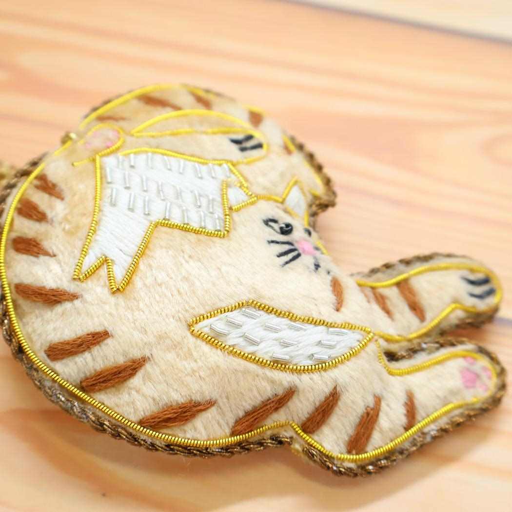 キーチャーム ザリ刺繍 バッグチャーム ouaf ouaf＆miaou marche トラネコ ねこ フレンズヒル かわいい プレゼント メール便可