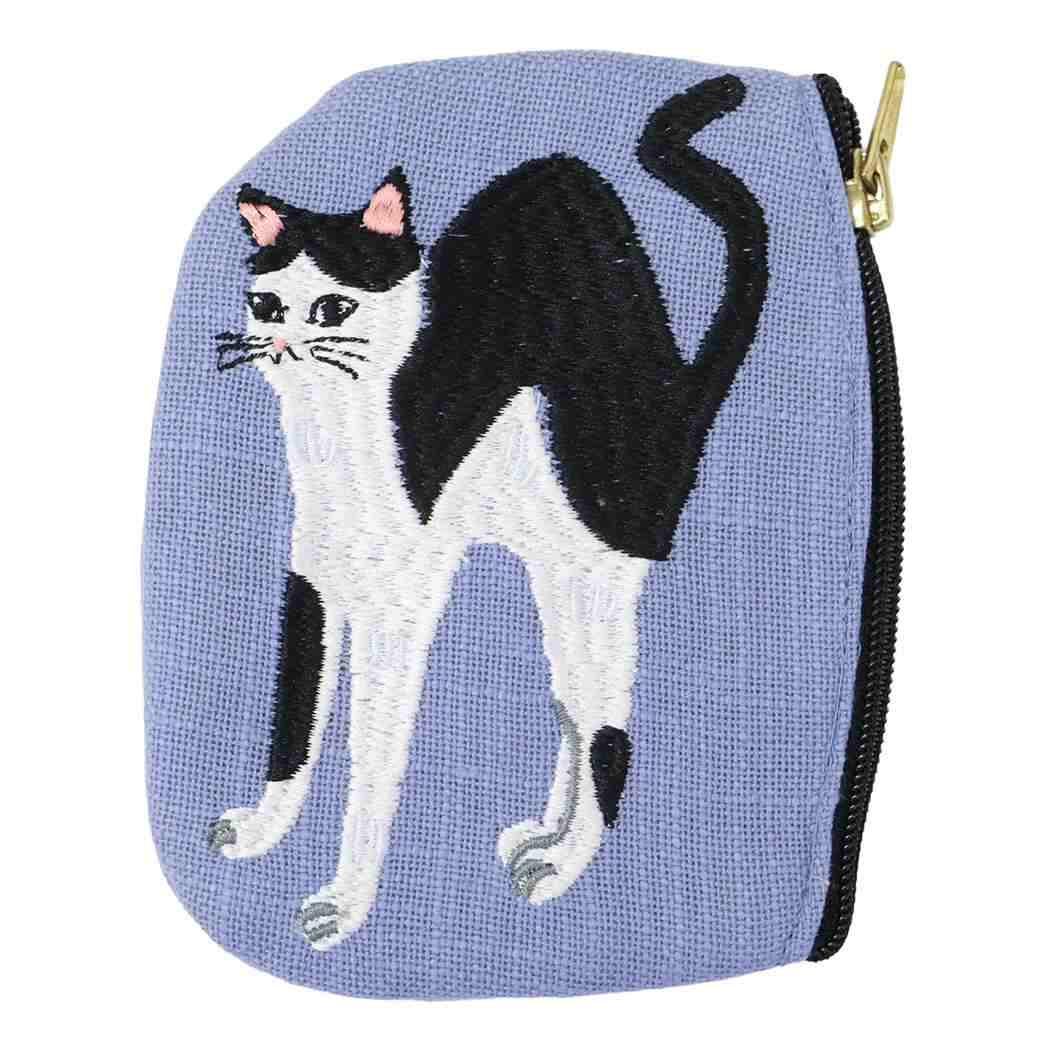 ouaf ouaf＆miaou marche ミニポーチ 刺繍ポーチ クロブチ ねこ フレンズヒル かわいい 小物入れ プレゼント グッズ メール便可 シネマコレクション