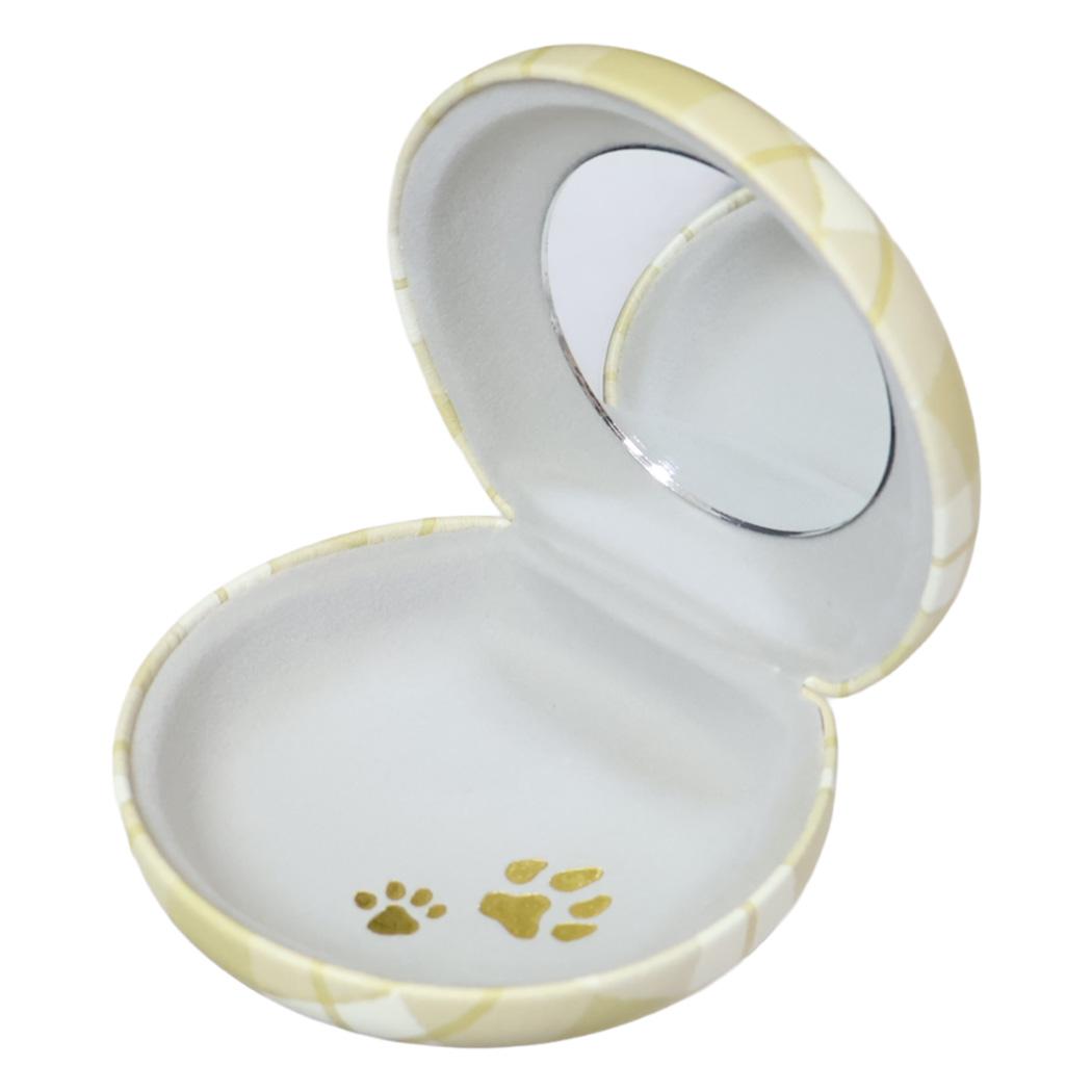 アクセサリーケース アクセサリー収納 ouaf ouaf＆miaou marche サイアミチェック イエロー ねこ フレンズヒル FRIENDSHILL 小物入れ ミラー 鏡付き かわいい