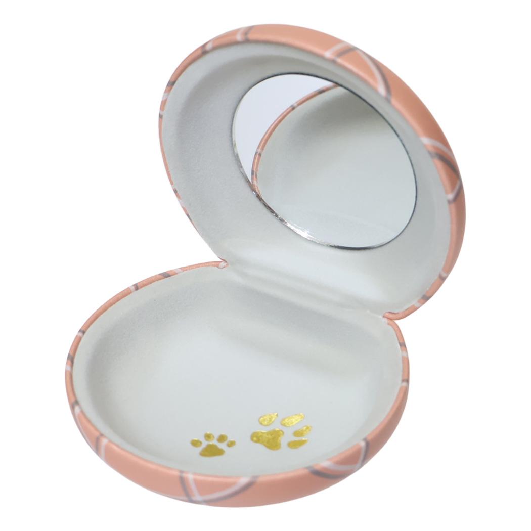 アクセサリーケース アクセサリー収納 ouaf ouaf＆miaou marche マルチーズチェック オレンジ いぬ フレンズヒル FRIENDSHILL 小物入れ ミラー 鏡付き かわいい