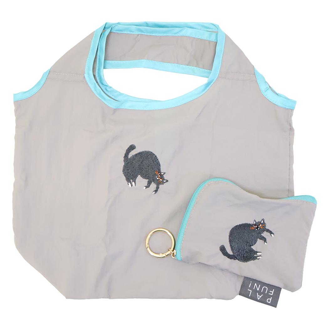 ショッピングバッグ ポーチ付ミニエコバッグ ラウンドミュー ねこ フレンズヒル お買い物かばん ショッピングバッグ かわいい グッズ メール便可 シネマコレクション