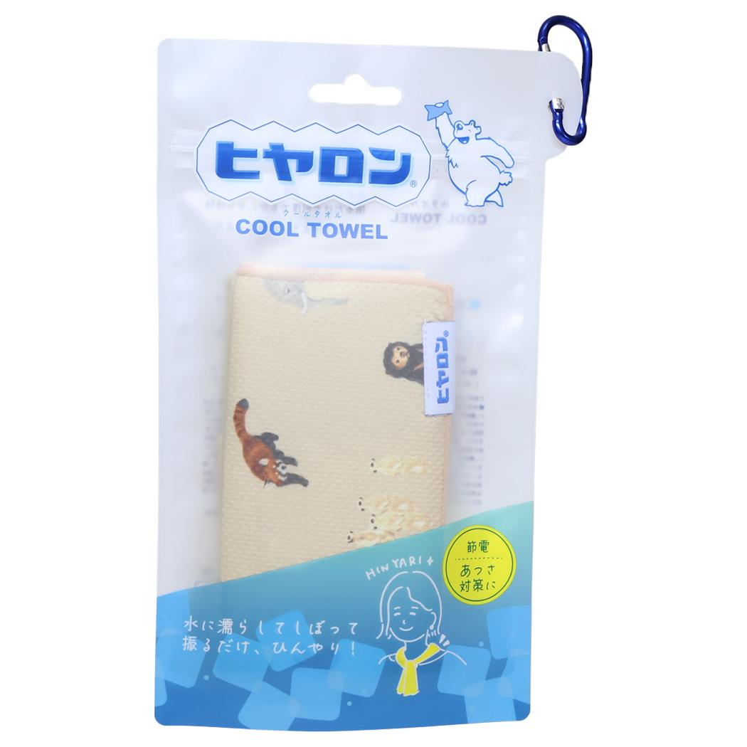 ヒヤロン クールタオル 夏用ひんやりロングタオル ズー フレンズヒル 熱中症対策 アウトドア用品 グッズ メール便可 シネマコレクション