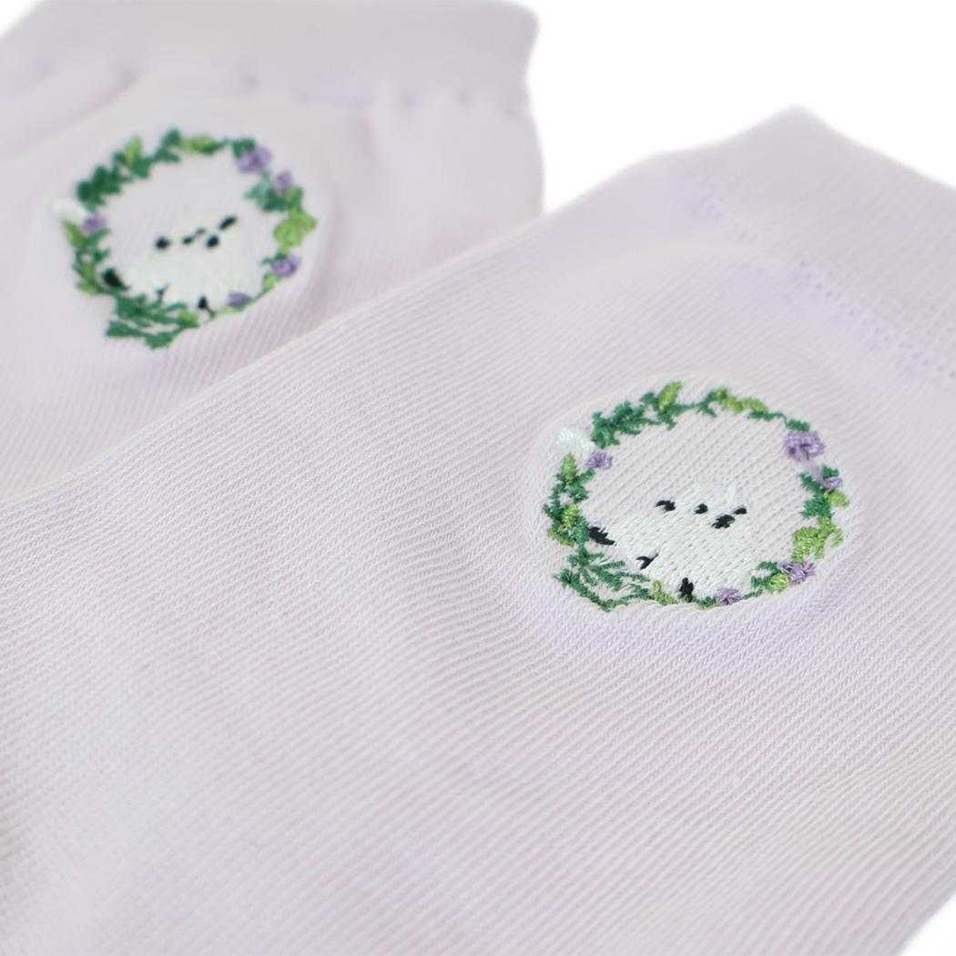 刺繍ソックス 女性用靴下 リースしまださん フレンズヒル ギフト プレゼント レディースソックス メール便可