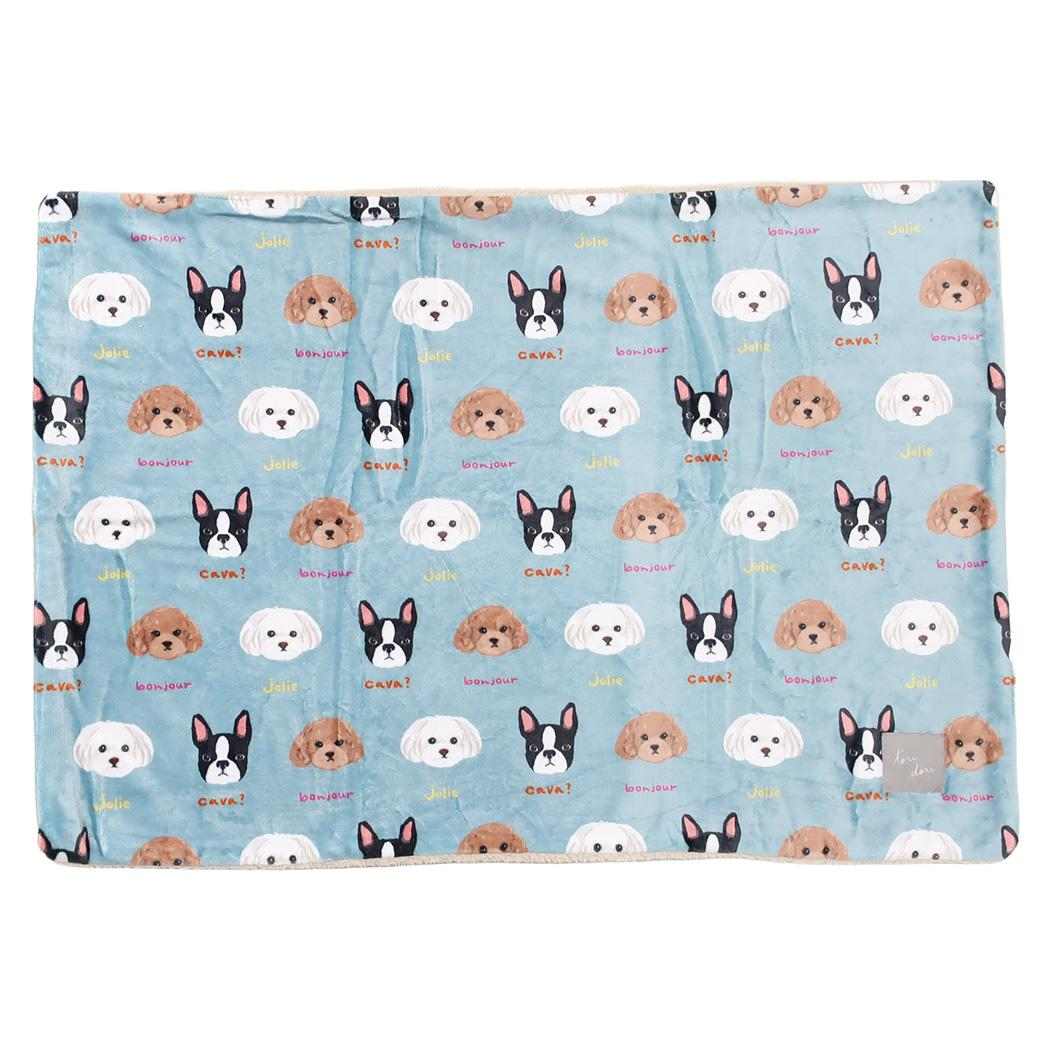 ひざ掛け毛布 デジプリブランケット ウワウワドッグ ミント フレンズヒル