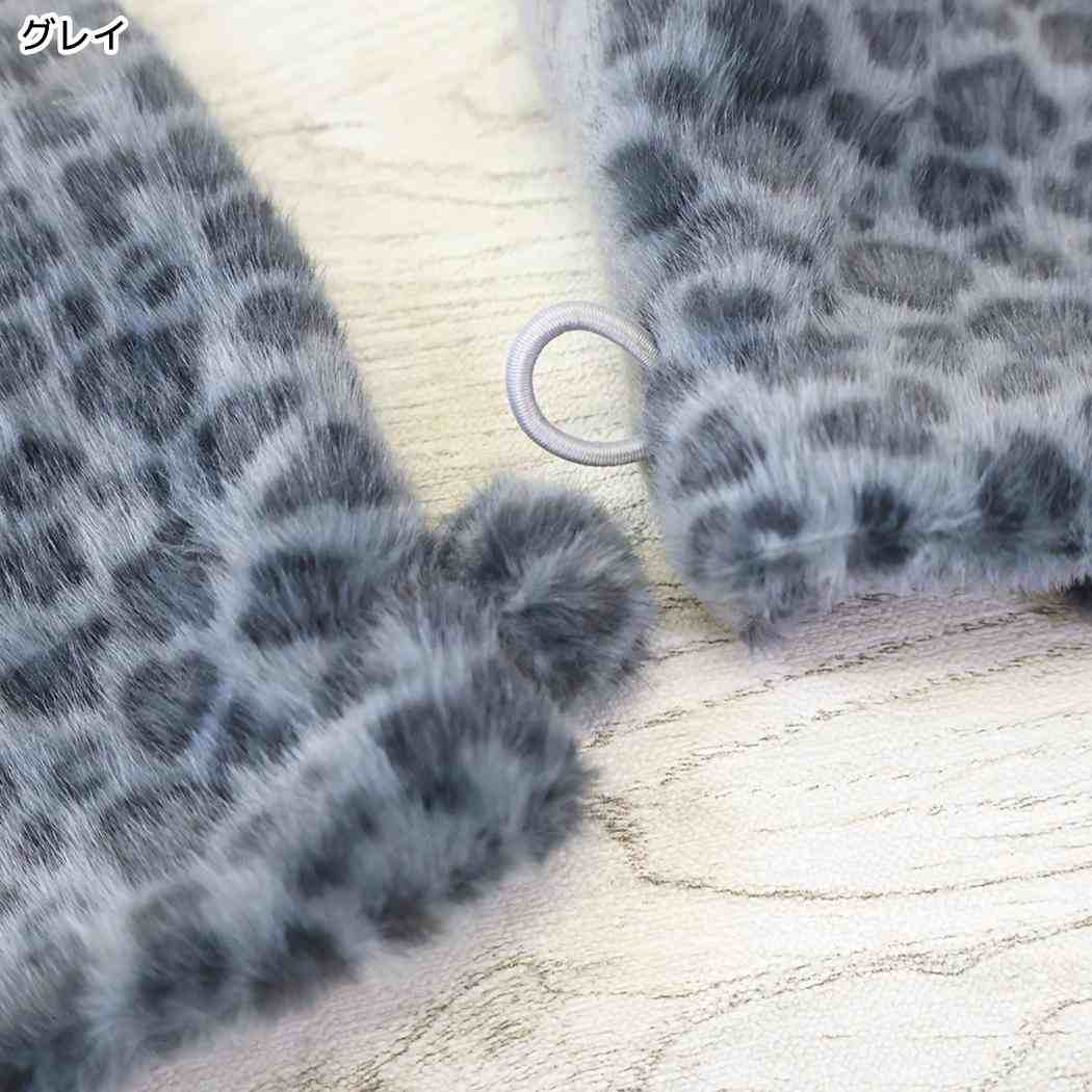 ネコファーフレンズ 手袋 指ぬきグローブ グレイ フレンズヒル