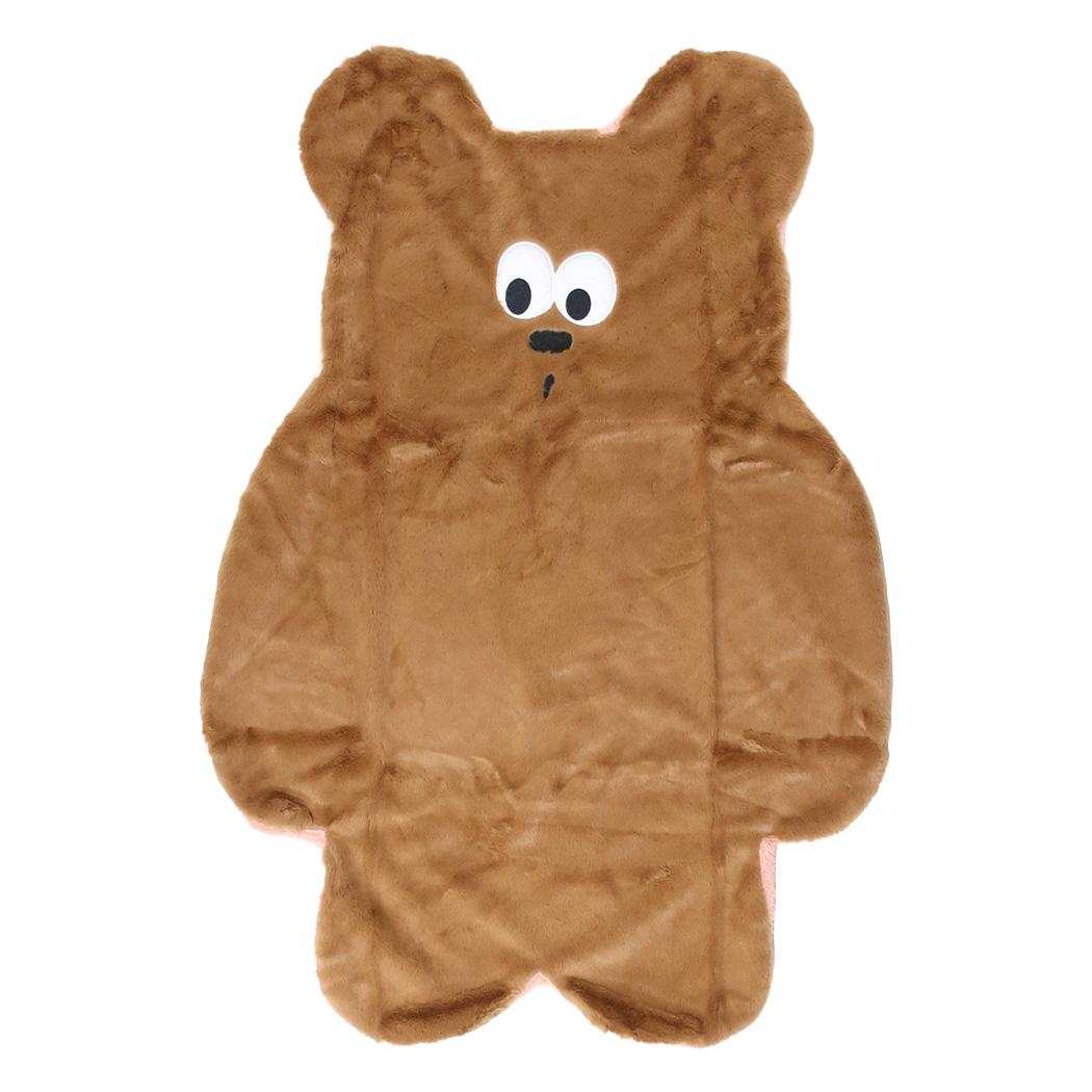 mate Fluffy Zoo ひざ掛け毛布 ダイカットブランケット ルックル ブラウン フレンズヒル