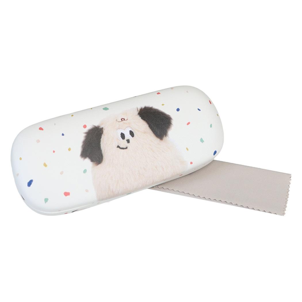 mate Fluffy Zoo 眼鏡ケース クロス付きメガネケース コロリンラスカール アイボリー フレンズヒル