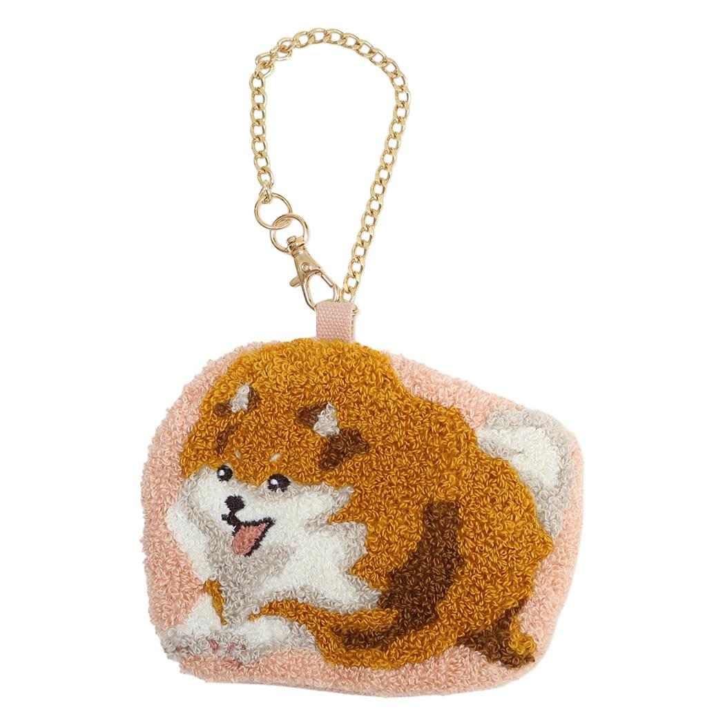 ouaf ouaf＆miaou marche ミニポーチ サガラ刺繍ポーチ 犬 ポメラン ピンク フレンズヒル