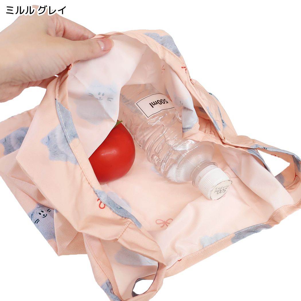 mate メイト エコバッグ ファーポーチ付 エコバッグ ミルル グレイ フレンズヒル