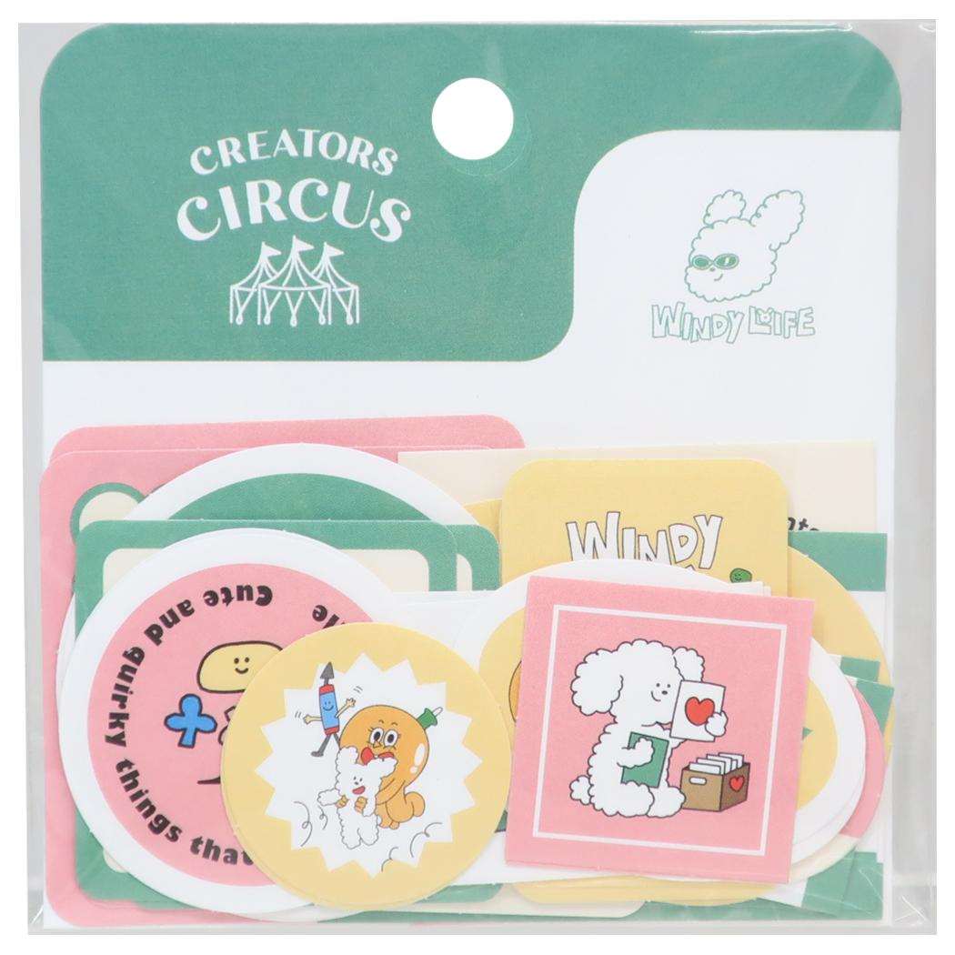 BALLOON FRIENDS フレークシール ダイカットミニシール クリエイターズサーカス いぬ フロンティア デコレーション 手帳デコ CREATORS CIRCUS グッズ メール便可 シネマコレクション
