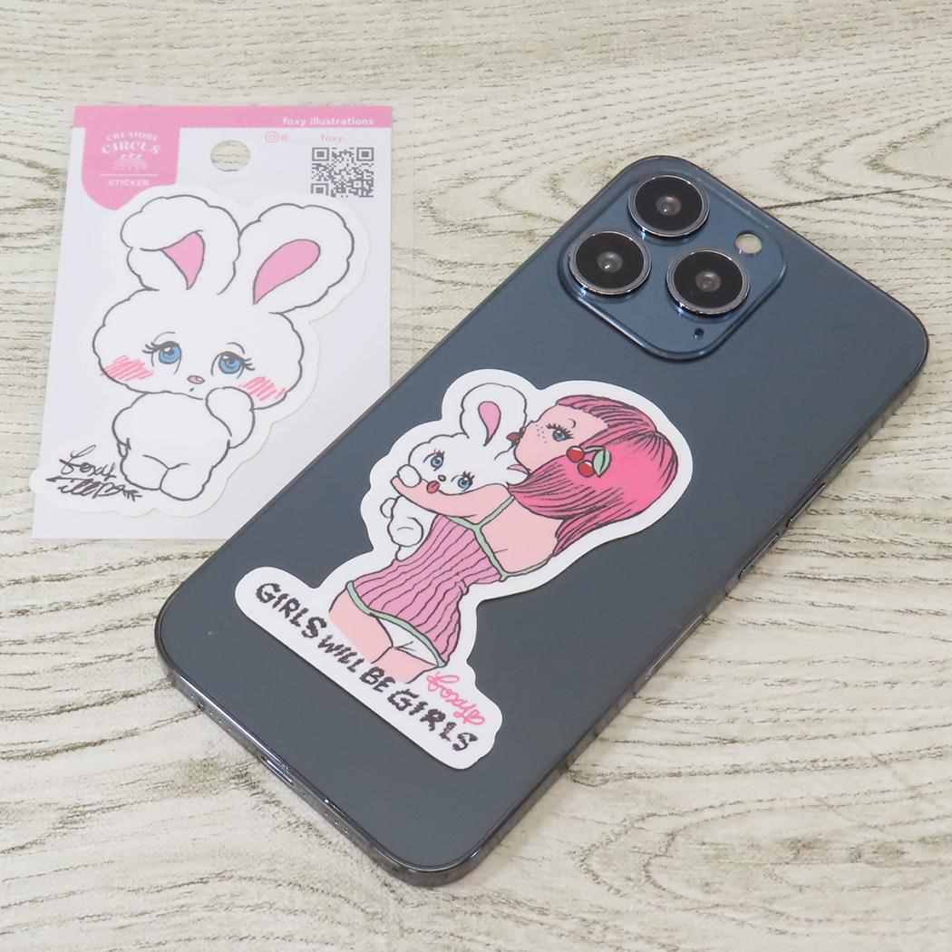 CREATORS CIRCUS クリエイターズサーカス ステッカー foxy illustrations Girls Will Be Girls フロンティア 耐水 耐光 デコシール スマホステッカー メール便可