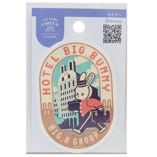 クリエイターズサーカス ダイカットシール ステッカー オビワン OB1TOY HOTEL BIG BUNNY フロンティア 耐水 耐光 デコシール CREATORS CIRCUS グッズ メール便可 シネマコレクション