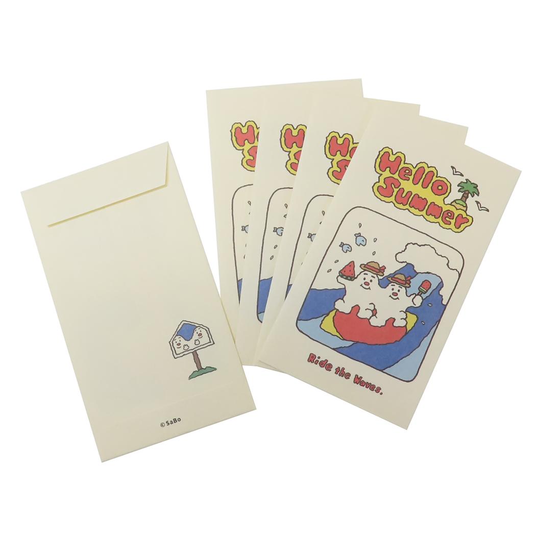 和紙ポチ袋5枚セット ぽち袋 SaBo Surfing Together フロンティア お年玉袋 ミニ封筒 金封 和風文具 かわいい メール便可