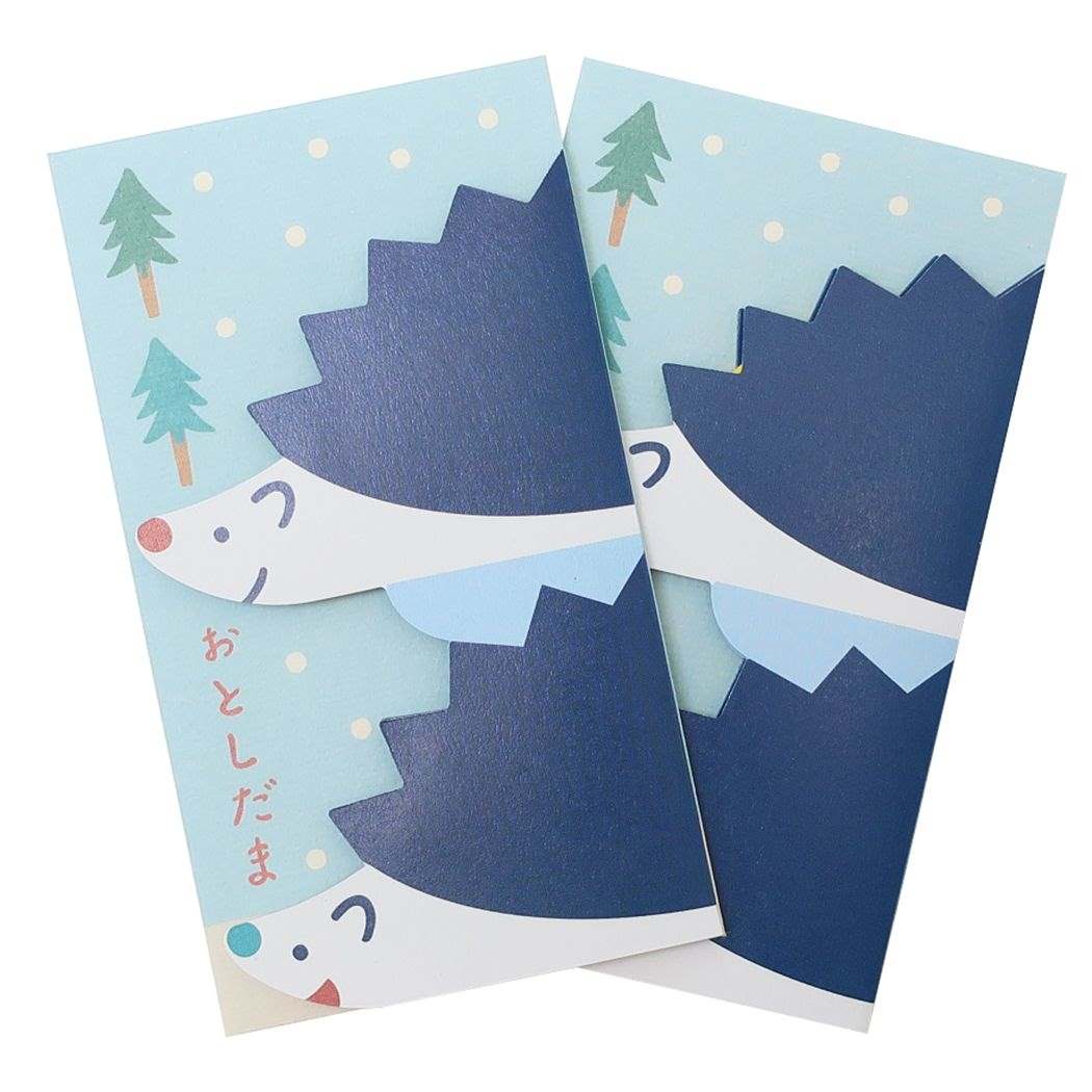 立体ポチ袋2枚セット ぽち袋 はりねずみ フロンティア お年玉袋 金封 和風文具 かわいい メール便可